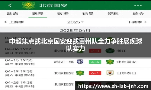 中超焦点战北京国安迎战贵州队全力争胜展现球队实力